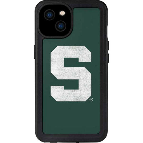 Michigan State University Spartans Away Grey S iPhone 15 Plus Waterproof Case